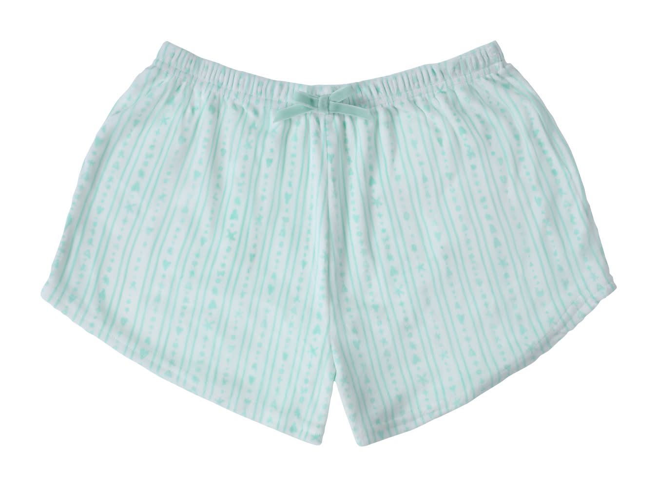 Women's Plush Lounge Shorts Large White/Green