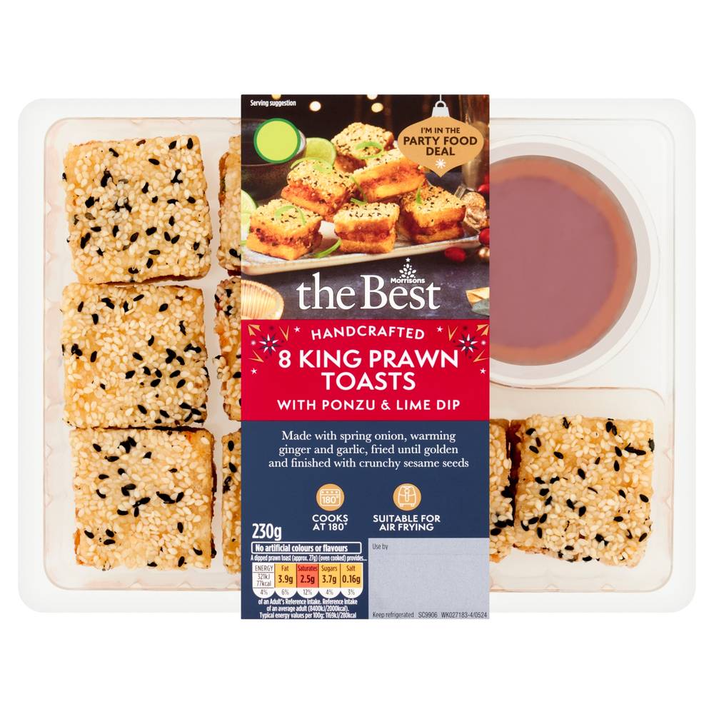 Morrisons The Best King Prawn Toasts With Dip (8 pack)