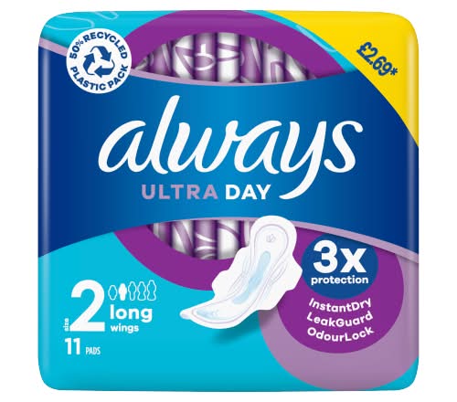 Always 2, Ultra Day Long Sanitary Pads With Wings (11 pack)
