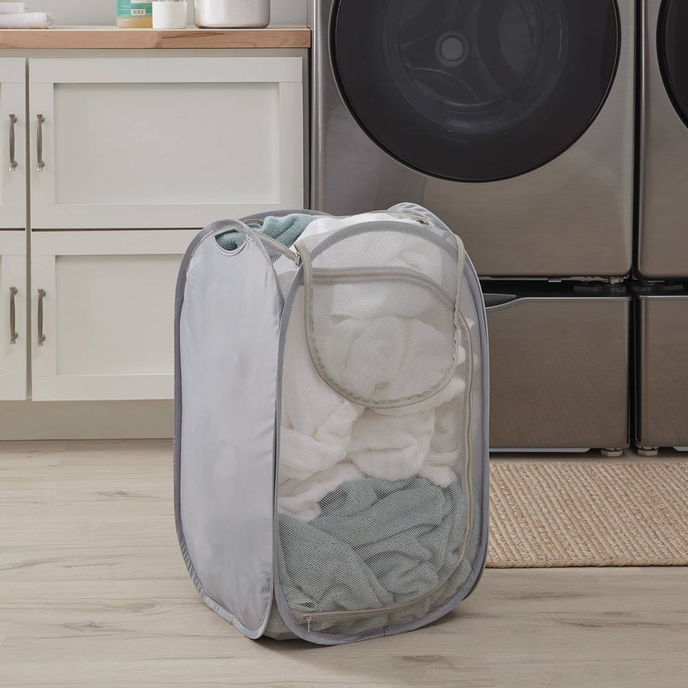 Style Selections Gray Polyester Laundry Hamper | SL-L24-012