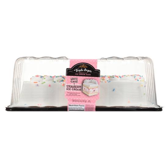 Jon Donaire Triple Layer White + Strawberry Ice Cream Cake