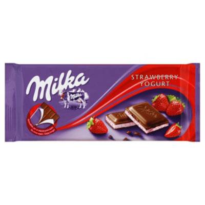 Milka Strawberry Milk Chocolate (100g count)
