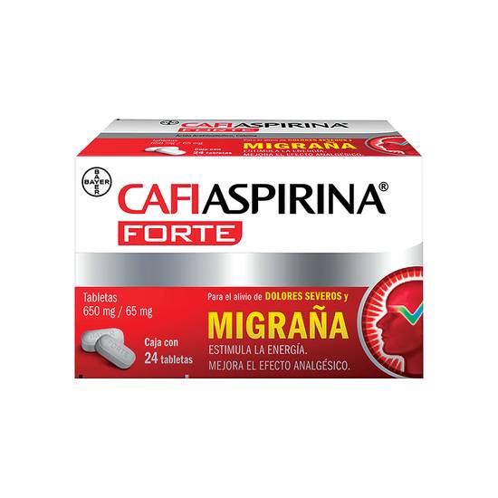 Cafiaspirina forte ácido acetilsalicílico/cafeína tabletas 650 mg/56 mg (24 piezas)