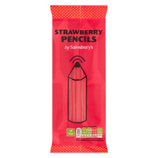 Sainsbury's Strawberry, Pencils Sweets (70g)