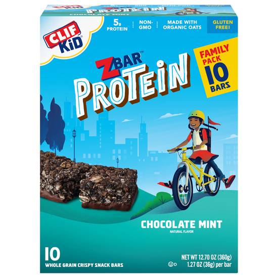 Clif Zbar Protein Chocolate Mint Snack Bars (10 ct, 12.70 oz)