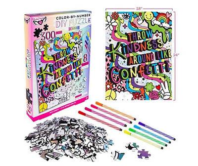 Color-By-Number 300-Piece Jigsaw Puzzle