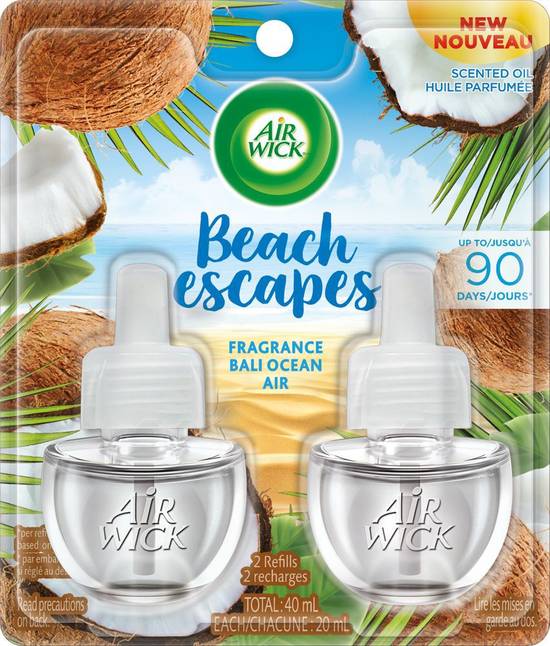 Air wick rech huile (2 units) - scented oil refills bali ocean air (2 units)