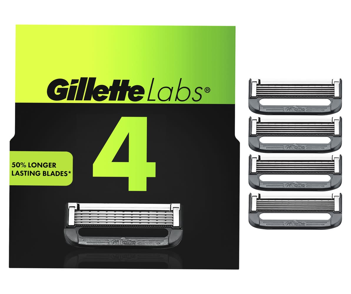 Gillette Razor Blade Refills With Exfoliating Bar (4 ct)
