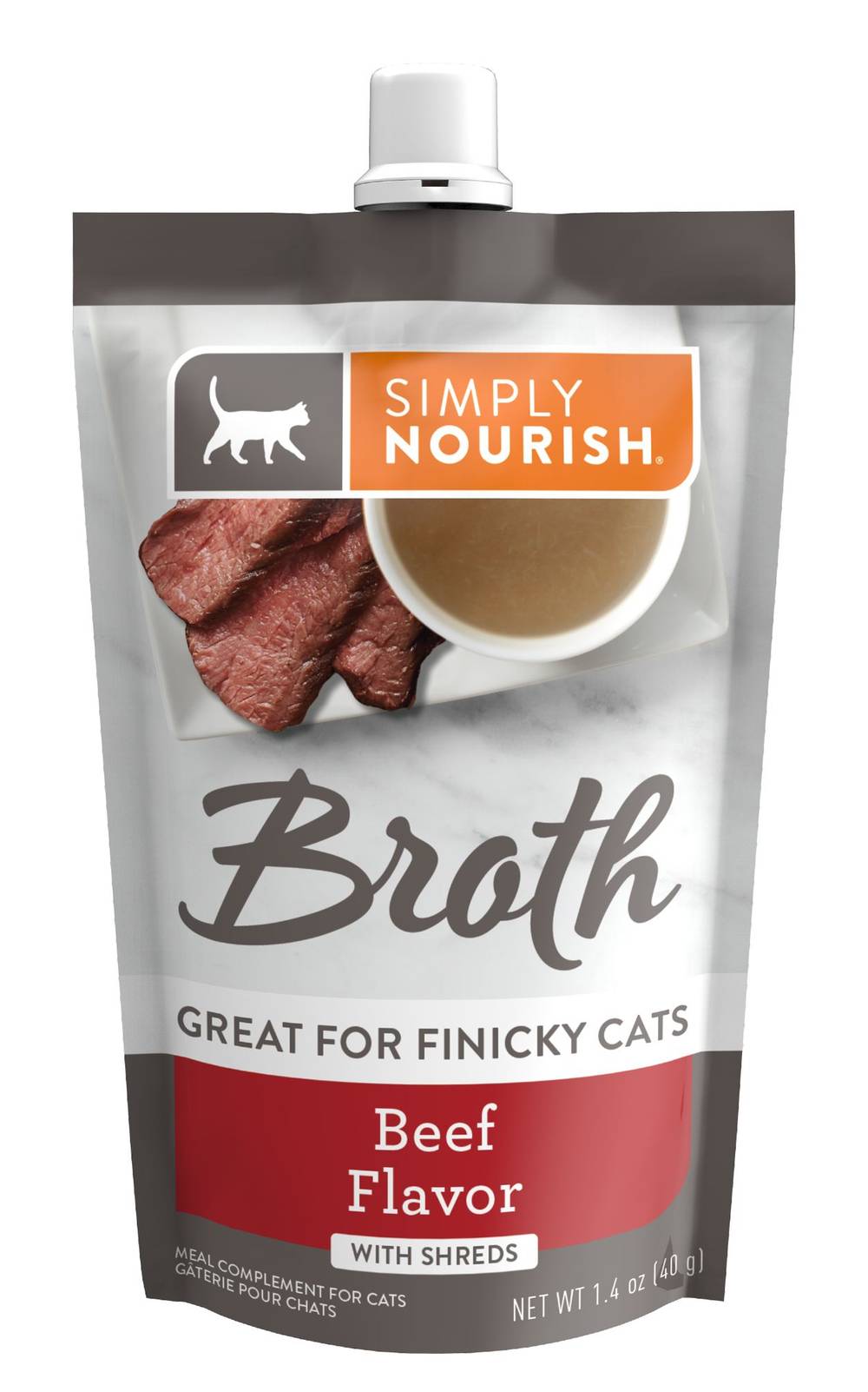 Simply Nourish Broth With Shreds Beef Recipe Natural Cat Food Topper (1.4 oz)