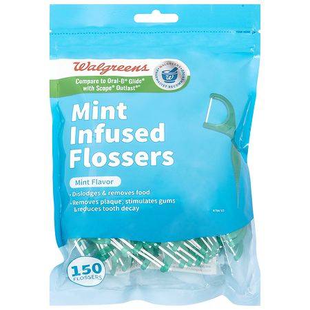 Walgreens Infused Flossers Mint (150ct)
