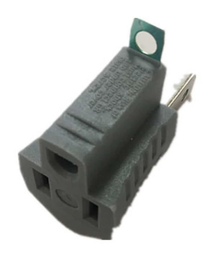 Commercial Electric 15 Amp Single Outlet Grounding Adapter, Gray