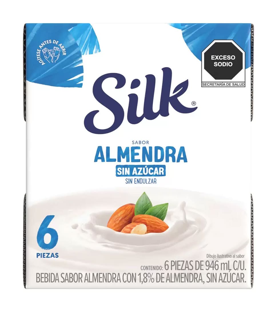 Silk · Bebida vegetal sin azúcar, almendra (6 x 946 ml)