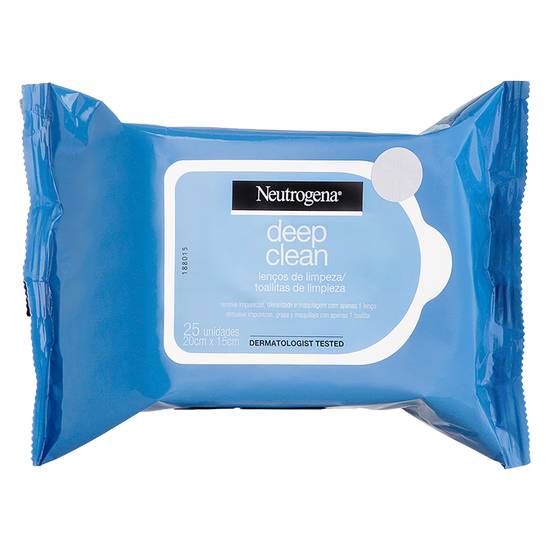 Neutrogena lenços de limpeza facial demaquilante deep clean (25 lenços)