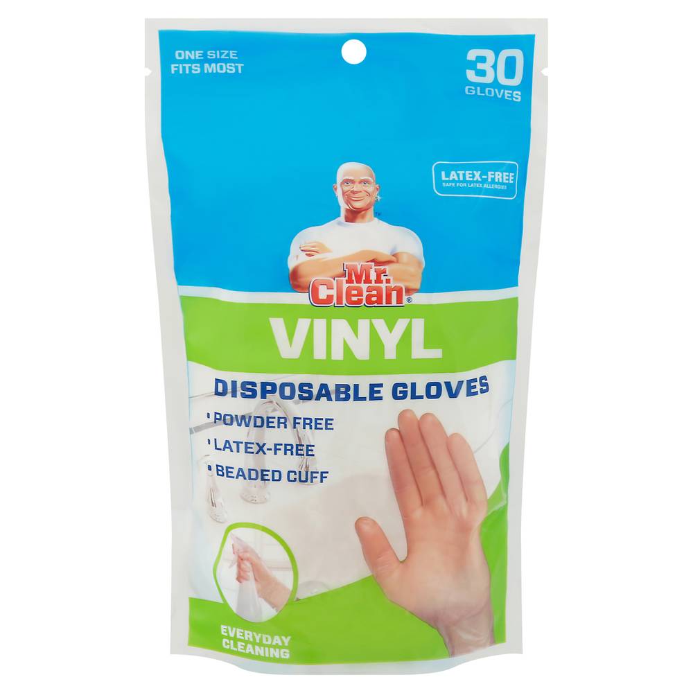 Mr. Clean Vinyl Disposable Gloves (6.4 oz, 30 ct)