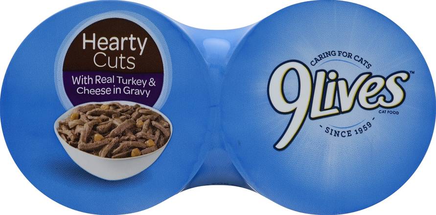 9Lives Hearty Cuts Cat Food With Real Turkey & Cheese in Gravy