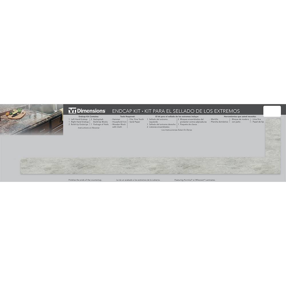 VT Dimensions 7.5-in W x 28-in H x 0.75-in D White Bardiglio, Matte Waterfall Edge Laminate Kitchen Countertop End Cap | 016172119999306-58