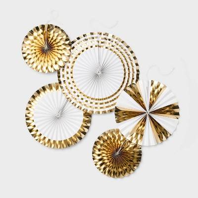 5ct Gold Paper Fans - Spritz™