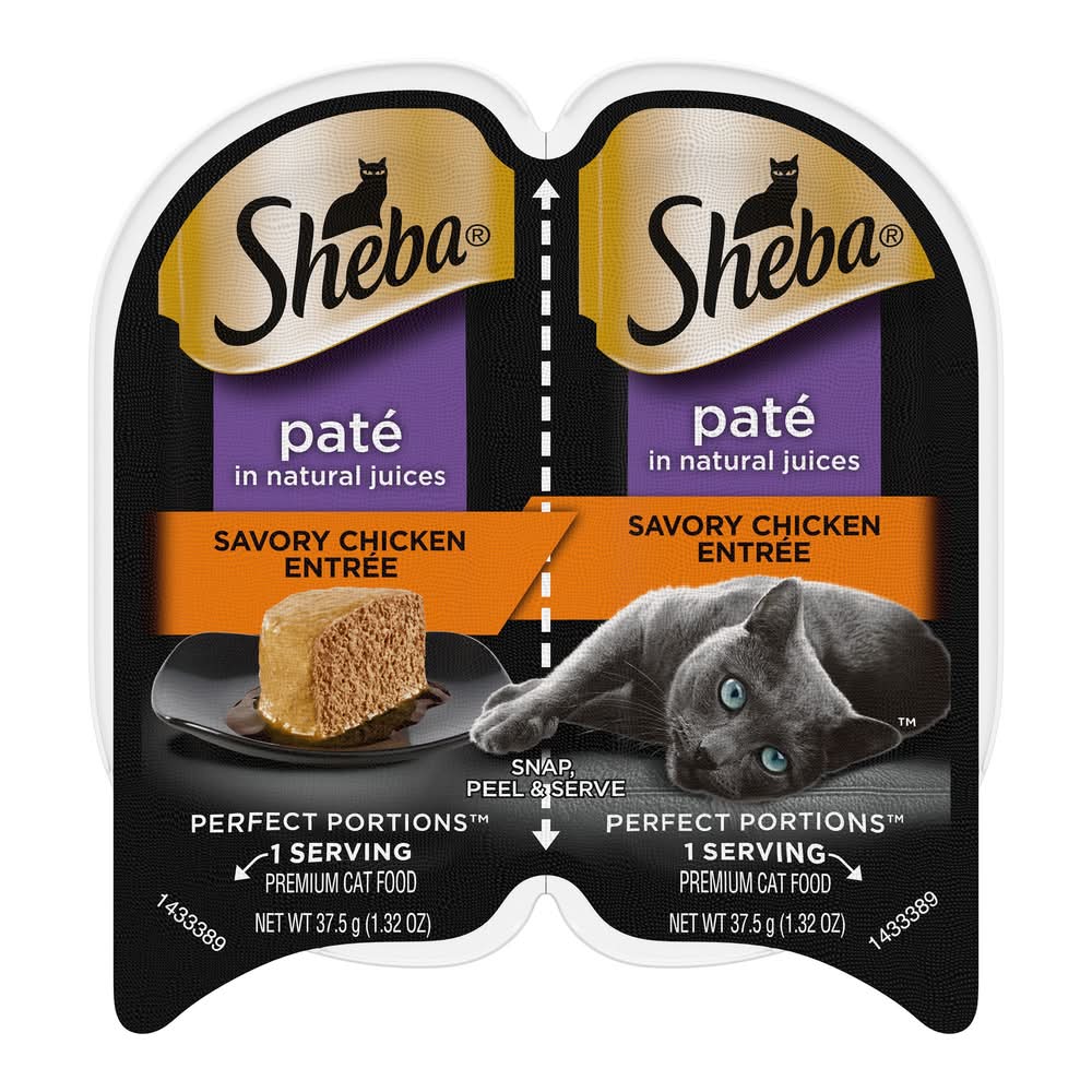 Sheba® Perfect Portions Adult Wet Cat Food - Pate, 2.65 Oz. (Flavor: Chicken, Color: Assorted, Size: 2.65 Oz)