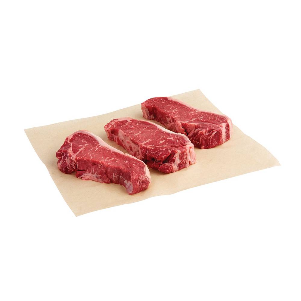 Raley'S Beef New York Steak Club Pack (3 + Steaks) Per Pound