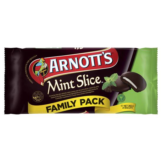 Arnott's Family pack Choc Mint Slice Biscuits 365g