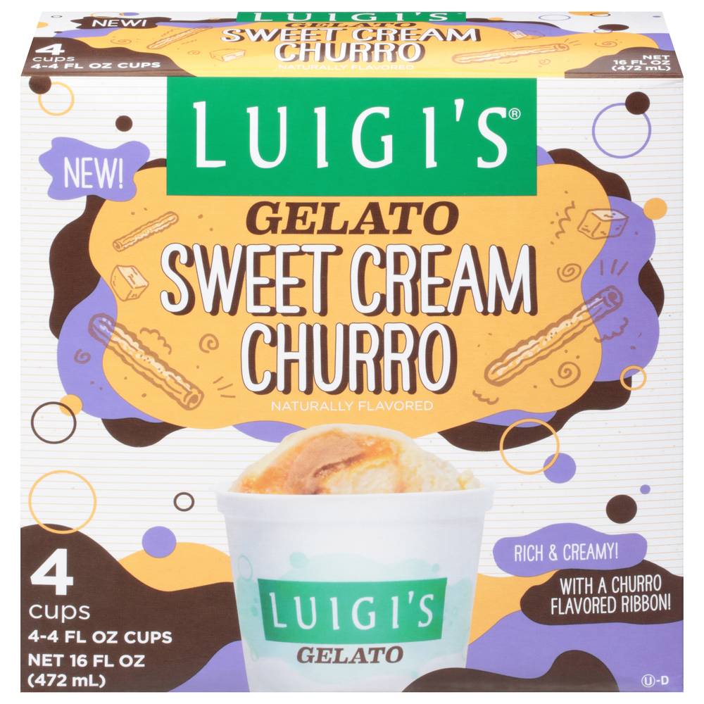 Luigi's Sweet Cream Churro Gelato (16 fl oz)