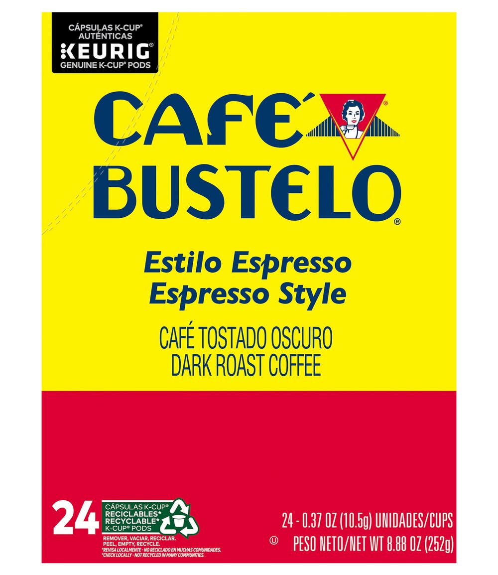 Café Bustelo Espresso Style Dark Roast Coffee K Cup Pods (8.88 oz, 24 ct)