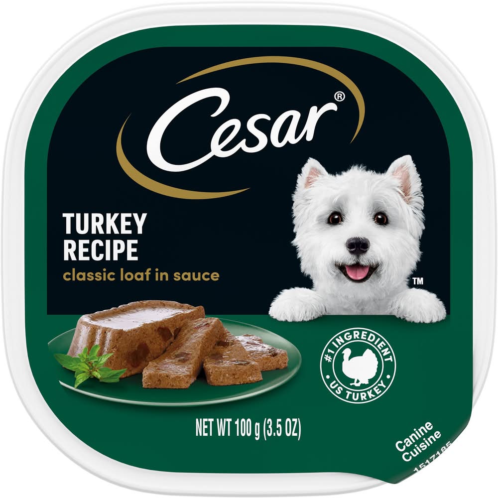 Cesar® Classics Adult Wet Dog Food - Loaf, 3.5 Oz. (Flavor: Turkey, Color: Assorted, Size: 3.5 Oz)
