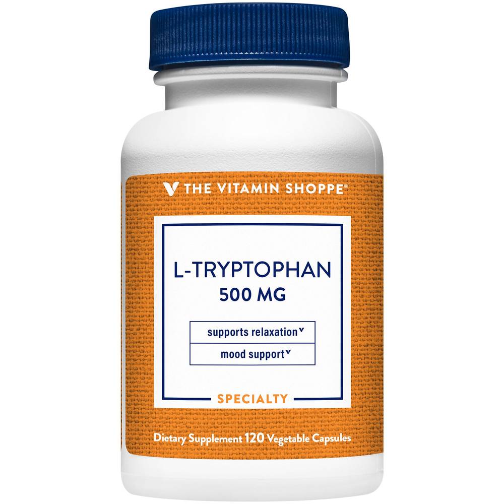 L-Tryptophan - Supports Mood & Relaxation - 500 Mg (120 Vegetarian Capsules)