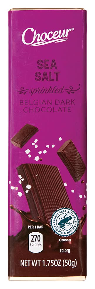 Choceur Sprinkled Belgian Dark Chocolate Bar, Sea Salt (1.75 oz)