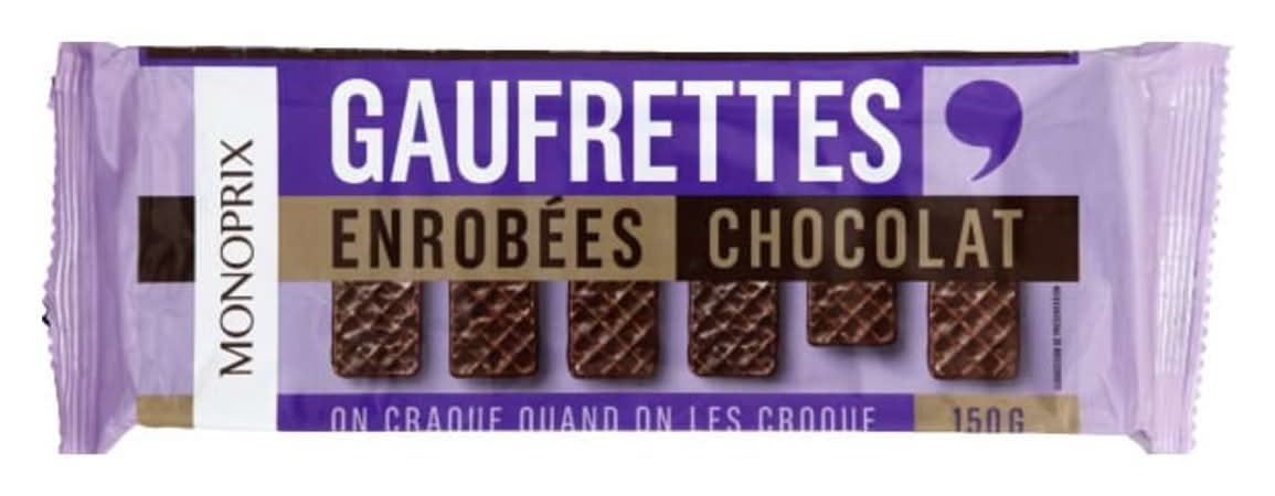 Monoprix - Gaufrettes, chocolat (150g)