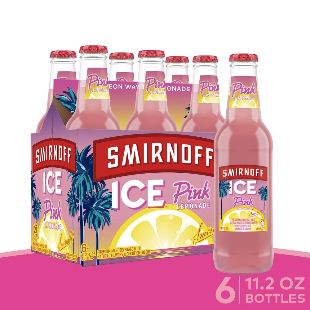 Smirnoff Ice Pink Lemonade Malt Beverage (6 pack, 11.2 fl oz)