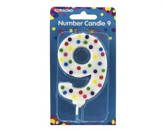Korbond Birthday Candle Number 9