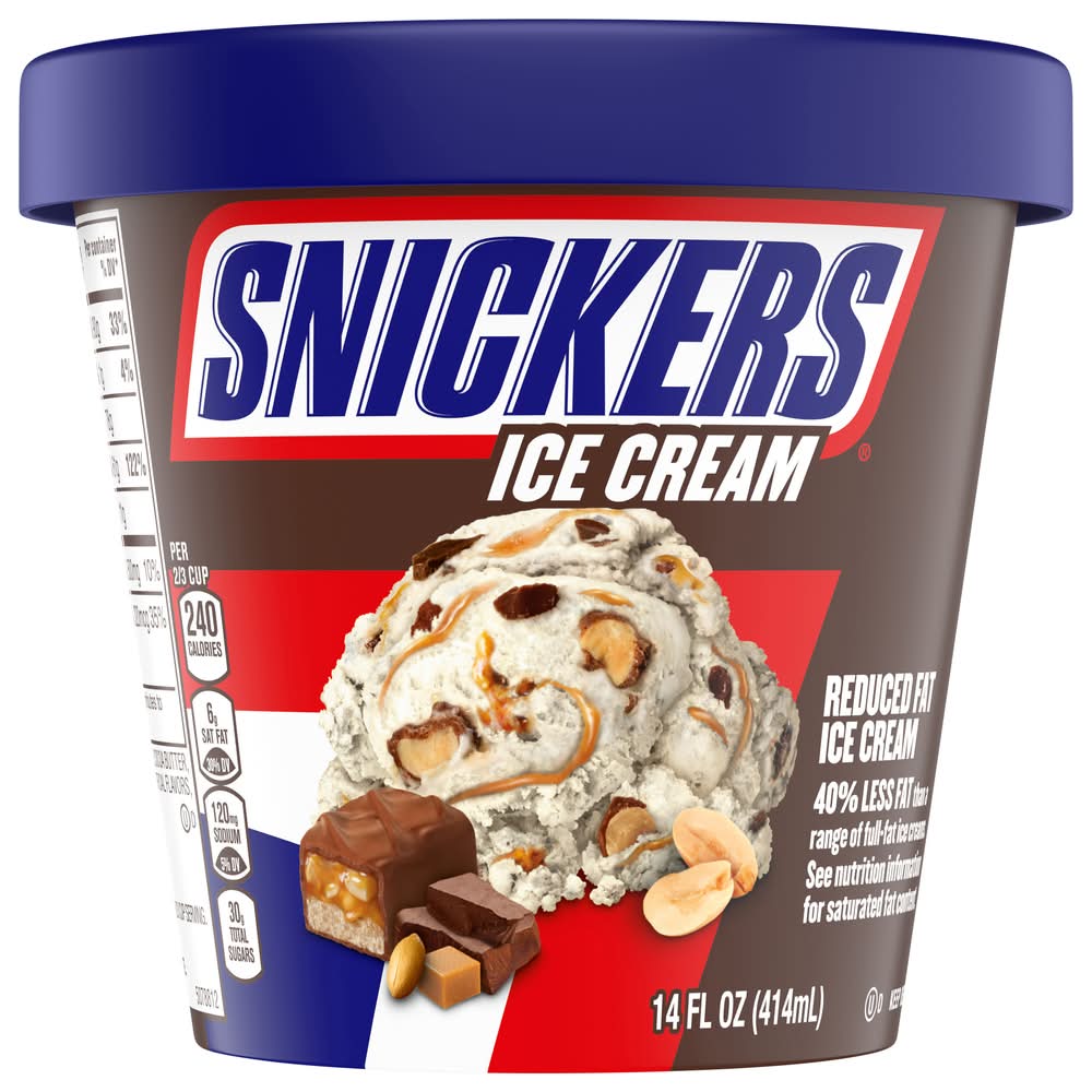 Snickers Reduced Fat Ice Cream, Vanilla (14 fl oz)