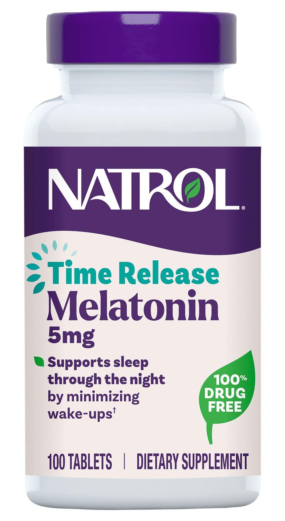 Natrol Melatonin Time Release 5 mg Supplement (0.2 lbs)