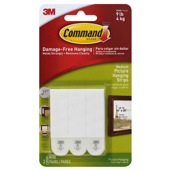 3M Command Damage-Free Medium Picture Hanging Strips (3 ct)
