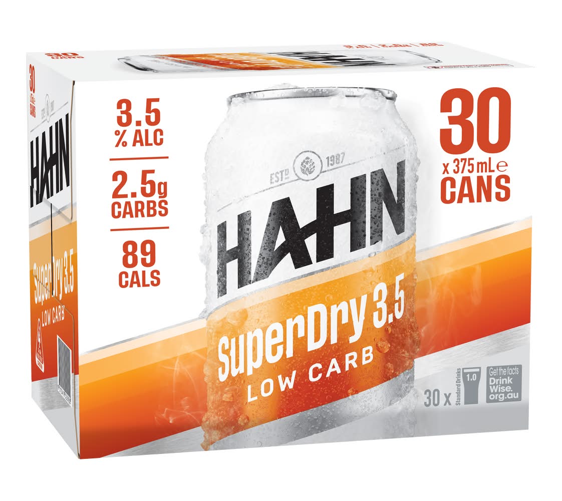 Hahn Superdry Low Carb Lager (30 x 375mL)
