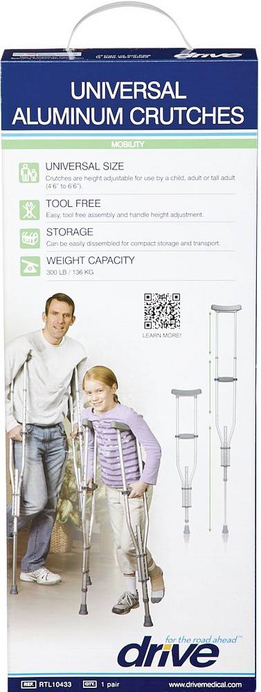 Drive Medical Adjustable Crutch Universal Quick (1 pair)