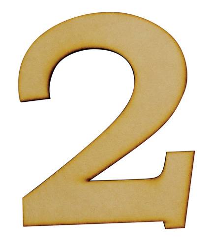 Mdf · Figura de madera mdf número 2 de 20 cm (206,9 g)