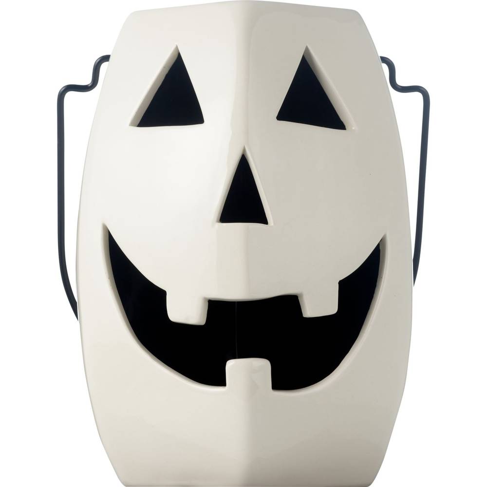 Spooky Village Ceramic Halloween Pumpkin Lantern