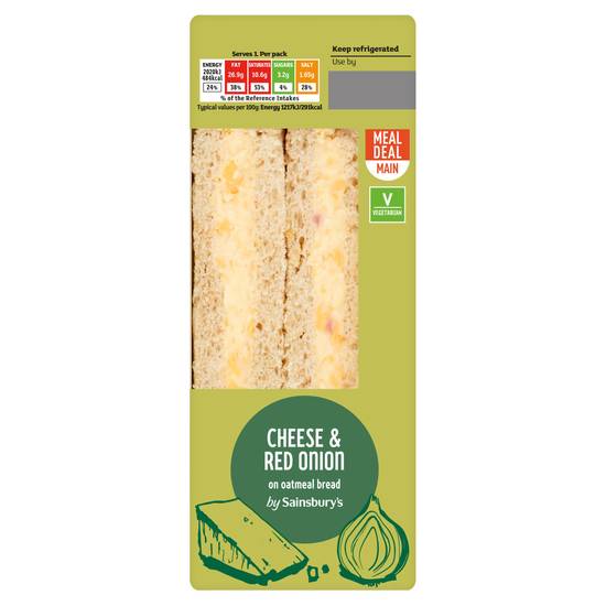 Sainsbury's On the Go Cheddar,  Red Leicester & Red Onion Sandwich