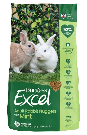 Burgess Excel Adult Rabbit Nuggets With Mint
