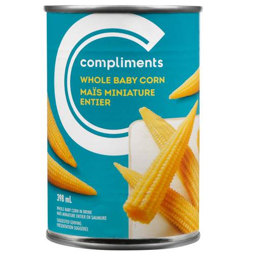 Compliments Canned Whole Baby Corn 398 ml