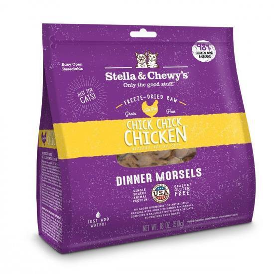 Stella & Chewy's Grain Free Chick Chick Chicken Dinner Morsels Freeze Dried Raw Cat Food (3.5 oz)