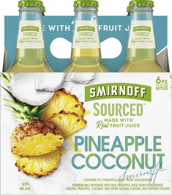 Smirnoff Pineapple Coconut Malt Drink (6 ct, 11 fl oz)