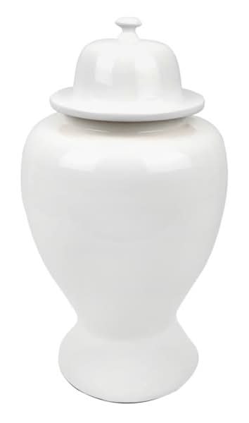 White Bamboo Ginger Jar, 14"