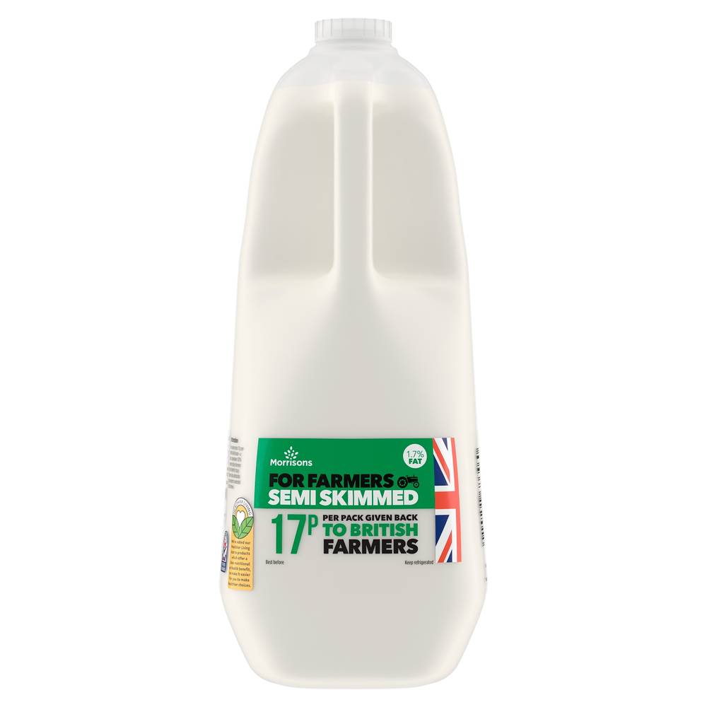 Morrisons For Farmers Semi Skimmed Milk (2.27L)