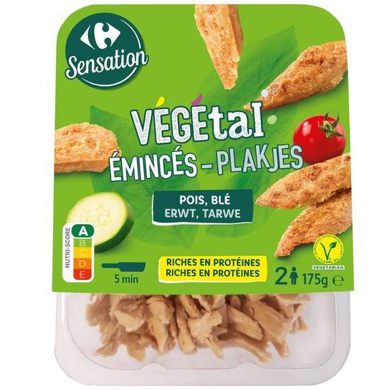 Carrefour Sensation - Végétal plat cuisiné émincés pois blé
