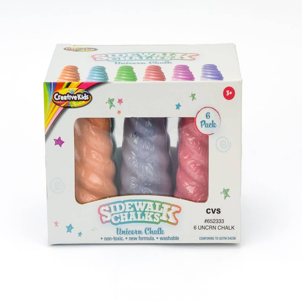 Creative Kids Sidewalk Chalk, Unicorn, 6 Ct