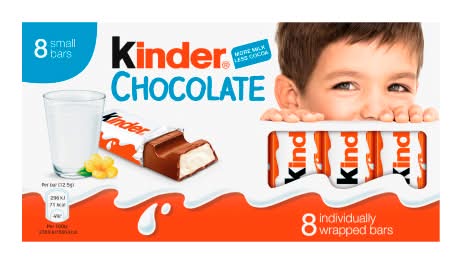 Kinder Small, Milk Chocolate Bars (8 x 12.5g)