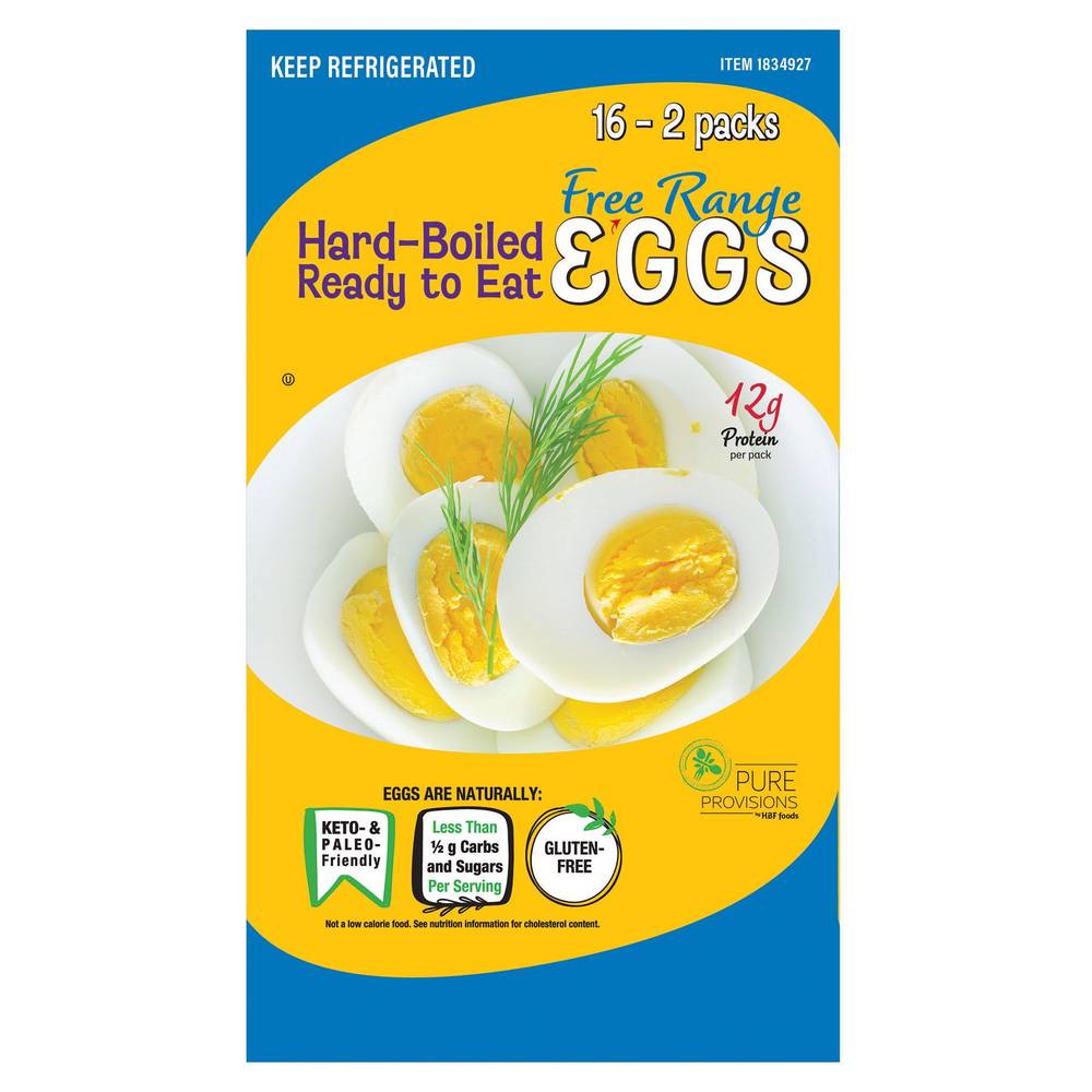 Pure Provisions Hard-Boiled Free Range Eggs, 32-count